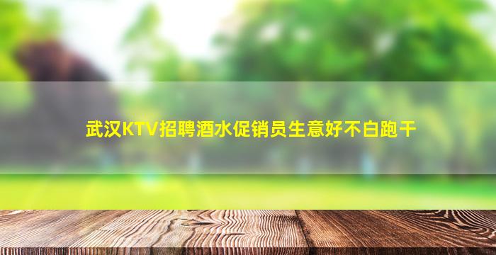 武汉KTV招聘酒水促销员生意好不白跑干